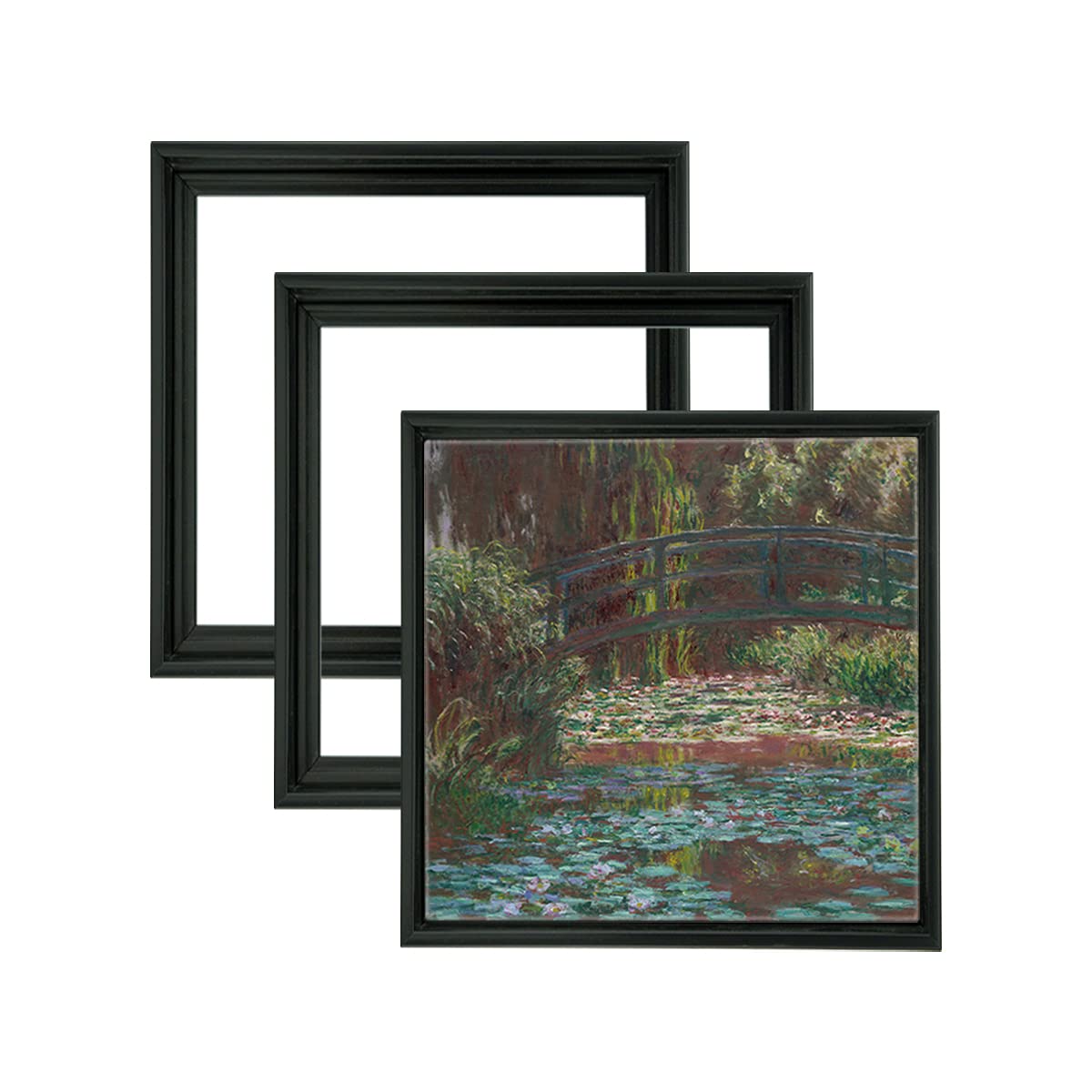 Jerry's Artarama 3/4 Core Floater 3 Pack Frames for Canvas Artwork Display - 10x10, Black - Perfect for Home, Bedroom, Living Room Decor - Wall Art Frame with Floating Effect