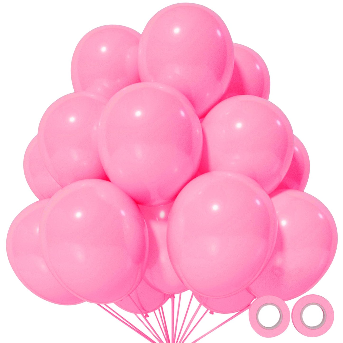Pink Balloon 110pcs, Pink Latex Balloons12 inch for Birthday Valentine's Day Wedding(with 2 Ribbons)