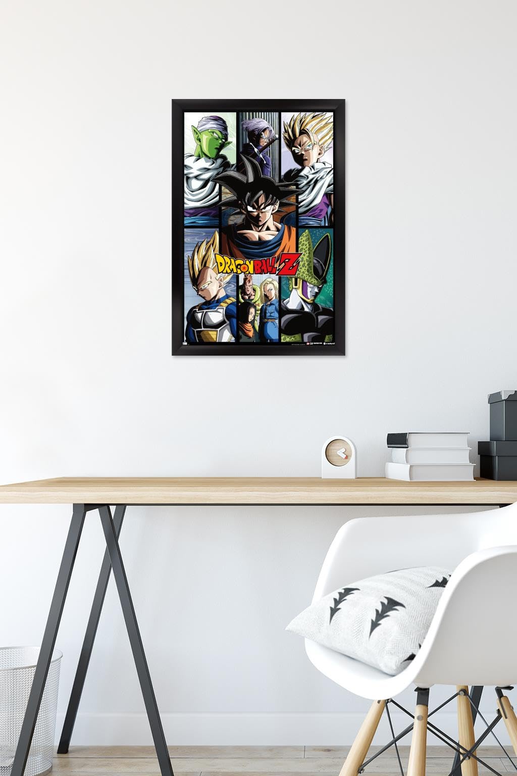 Dragon Ball Z - Grid Wall Poster, 22.4L" x 14.7W", Black Framed Version