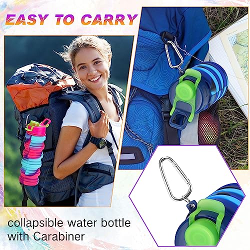 Sunnyray 30 Pack Camouflage Collapsible Water Bottles 17oz with Clips