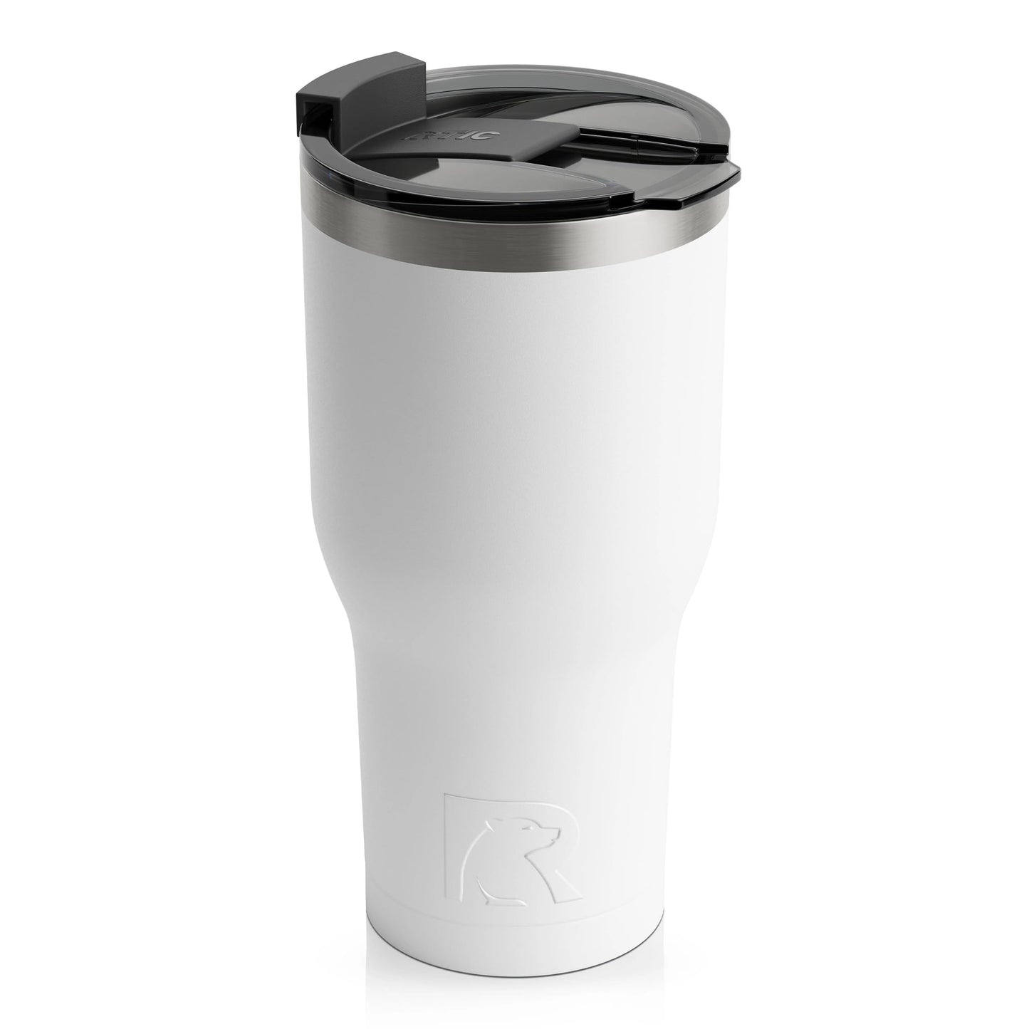 RTIC 30 oz Insulated Tumbler Stainless Steel Coffee Travel Mug with Lid, Spill Proof, Hot Beverage and Cold, Portable Thermal Cup for Car, Camping, White