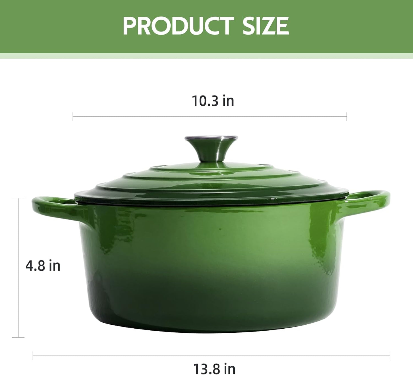 Le Creuset Enameled Cast Iron Dutch Oven - 6 Quart with Lid & Dual Handles - Oven Safe to 500°F (Green)