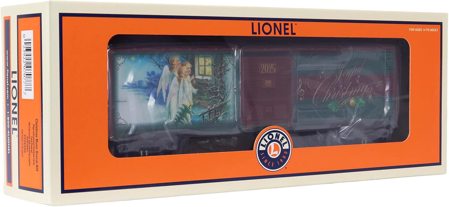 Lionel O Gauge Model Train Boxcar - 2025 Christmas Music Edition | Festive Holiday Decor