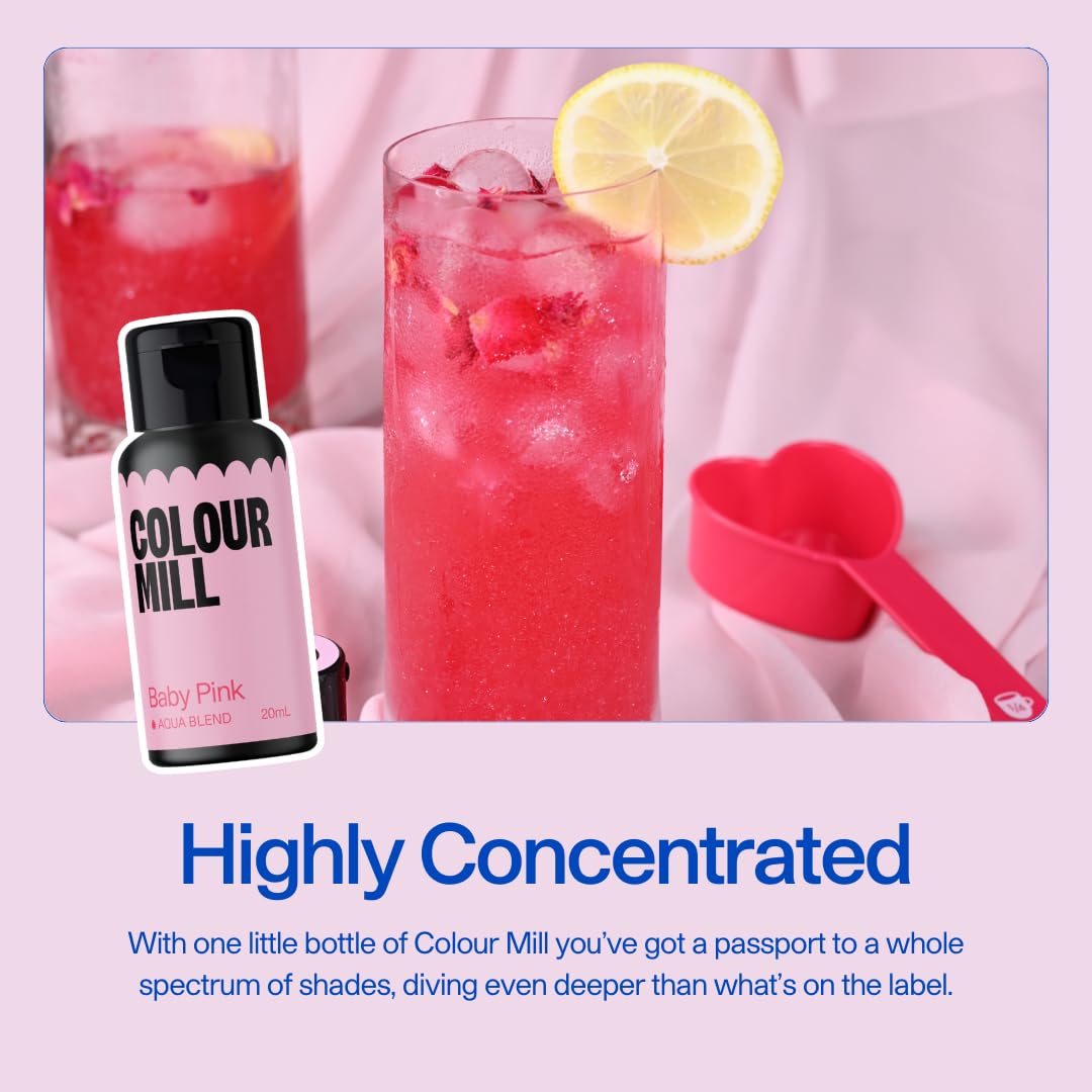 Colour Mill Botanical Pack Aqua Blend Water-Based Food Coloring, 20 Milliliters Dusk, Latte, Lilac, Olive, Rose & Sage
