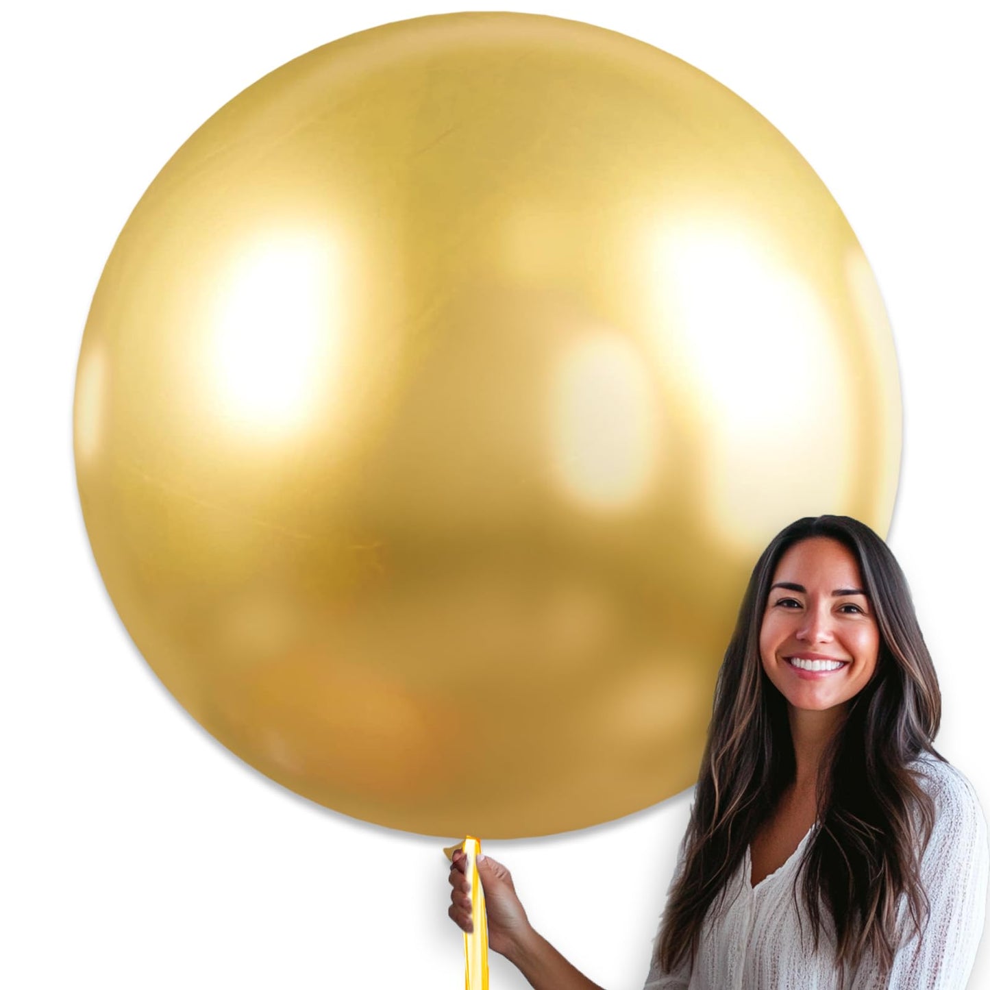 PartyWoo Metallic Gold Balloons 4pcs 36 Inch Extra Large Big Jumbo Giant Chrome Gold Latex Helium Balloons for Graduation Baby Shower Birthday Bachelorette New Year Party Decorations Gold-G101