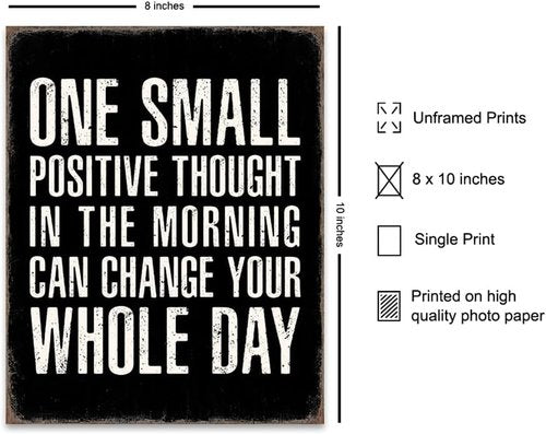 Farmhouse Style Black Office Decor - Inspirational Quotes Posters for Personal Growth | Motivational Wall Art