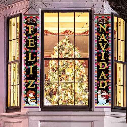Feliz Navidad Decorations Mexican Christmas Porch Banner Feliz Navidad Welcome Sign Mexican Christmas Decorations and Supplies for Home Party