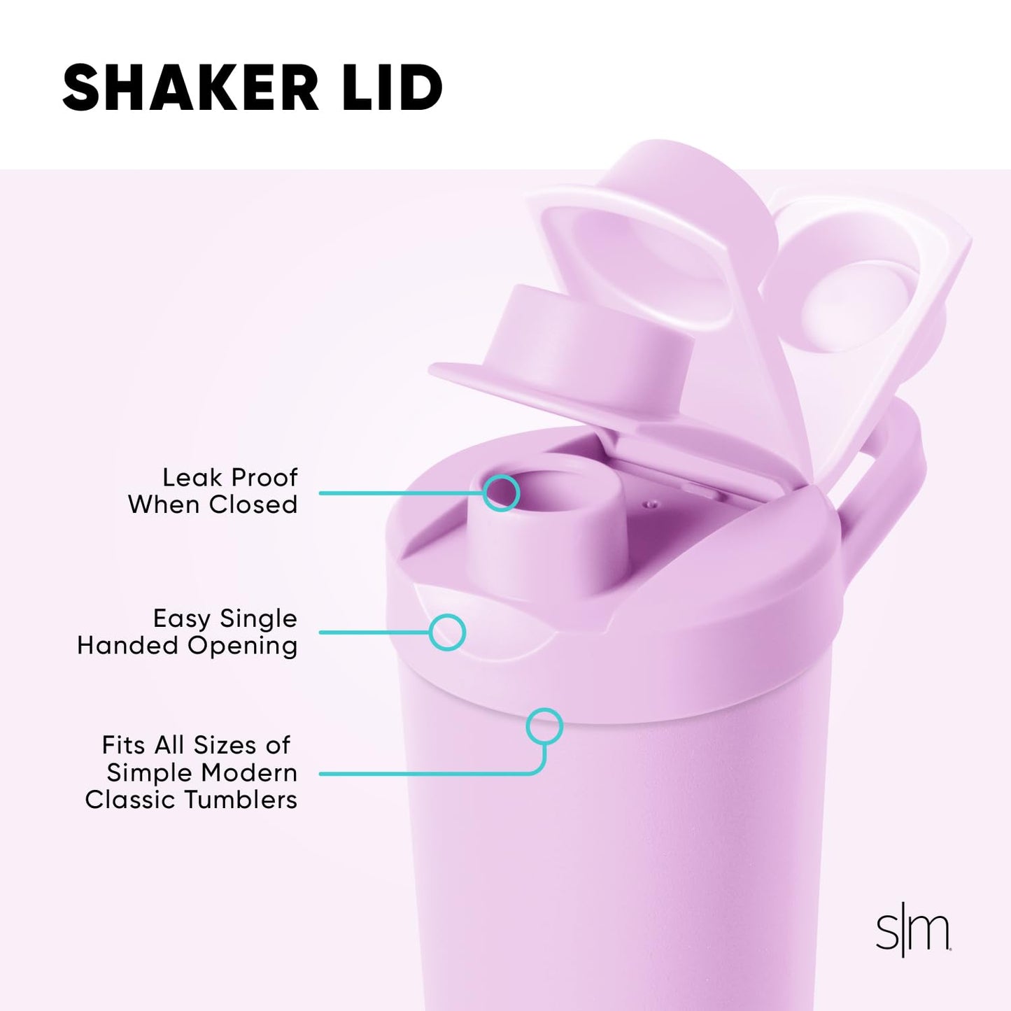 Simple Modern Stainless Steel Shaker Bottle with Ball 24oz | Metal Insulated Cup for Protein Mixes, Shakes and Pre Workout | Rally Collection | Electric Lavender