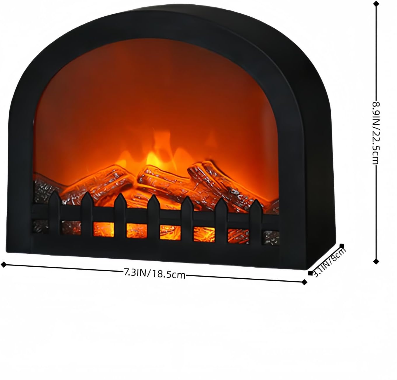 Skiennix LED Fireplace Lantern - USB & Battery Powered Flameless Light | Mini Table Decorative Lamp for Cozy Home Decor
