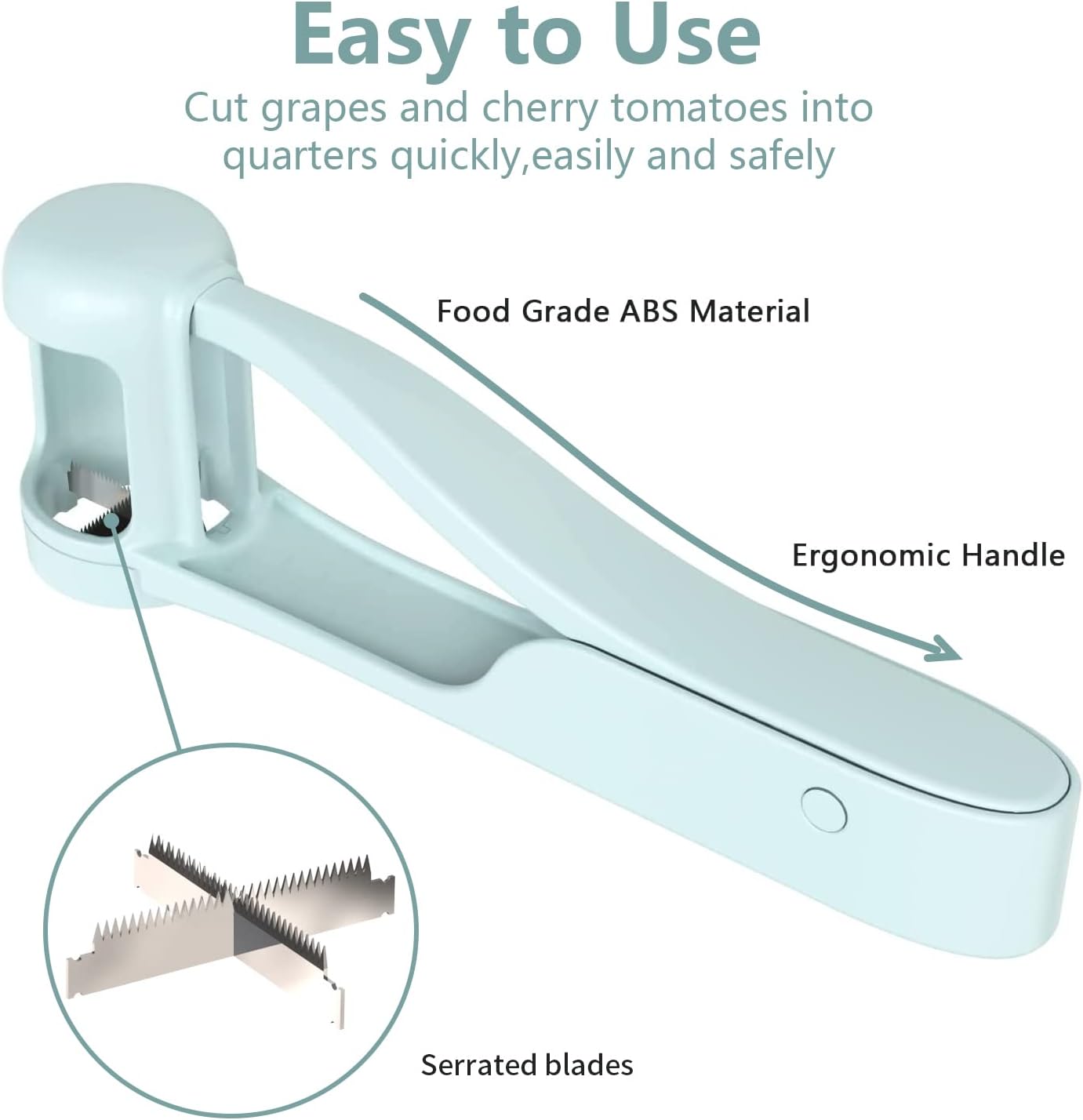 Luvan Grape Cutter - Stainless Steel Slicer for Toddlers | Cuts Grapes, Tomatoes & Strawberries into 4 Pieces
