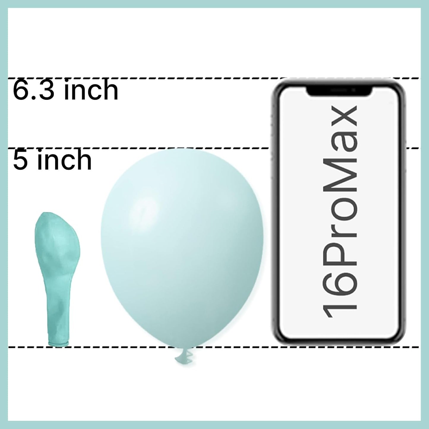 PartyWoo Teal Balloons - 50 Pcs Mini 5-Inch Pastel Turquoise Balloons for Celebrations