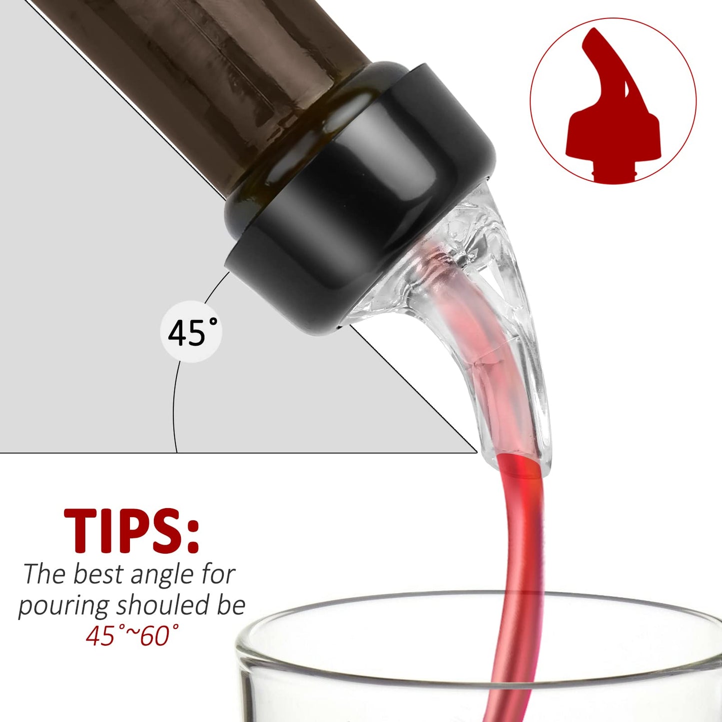 NFFIBDH Automatic Measured Bottle Pourer - Quick Shot Spirit Liquor Pour Spouts with Dust Caps for Wine Cocktail Beverages - Ideal Home Bar Tools 1 oz / 30ml (Clear, 4 Pack)