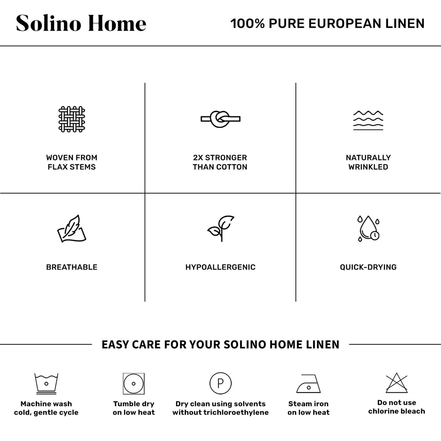 Solino Home Linen Table Runner 72 Inches Long - Athena, 100% Pure Linen Chambray Black Table Runner 14 x 72 Inch for Dining, Mothers Day