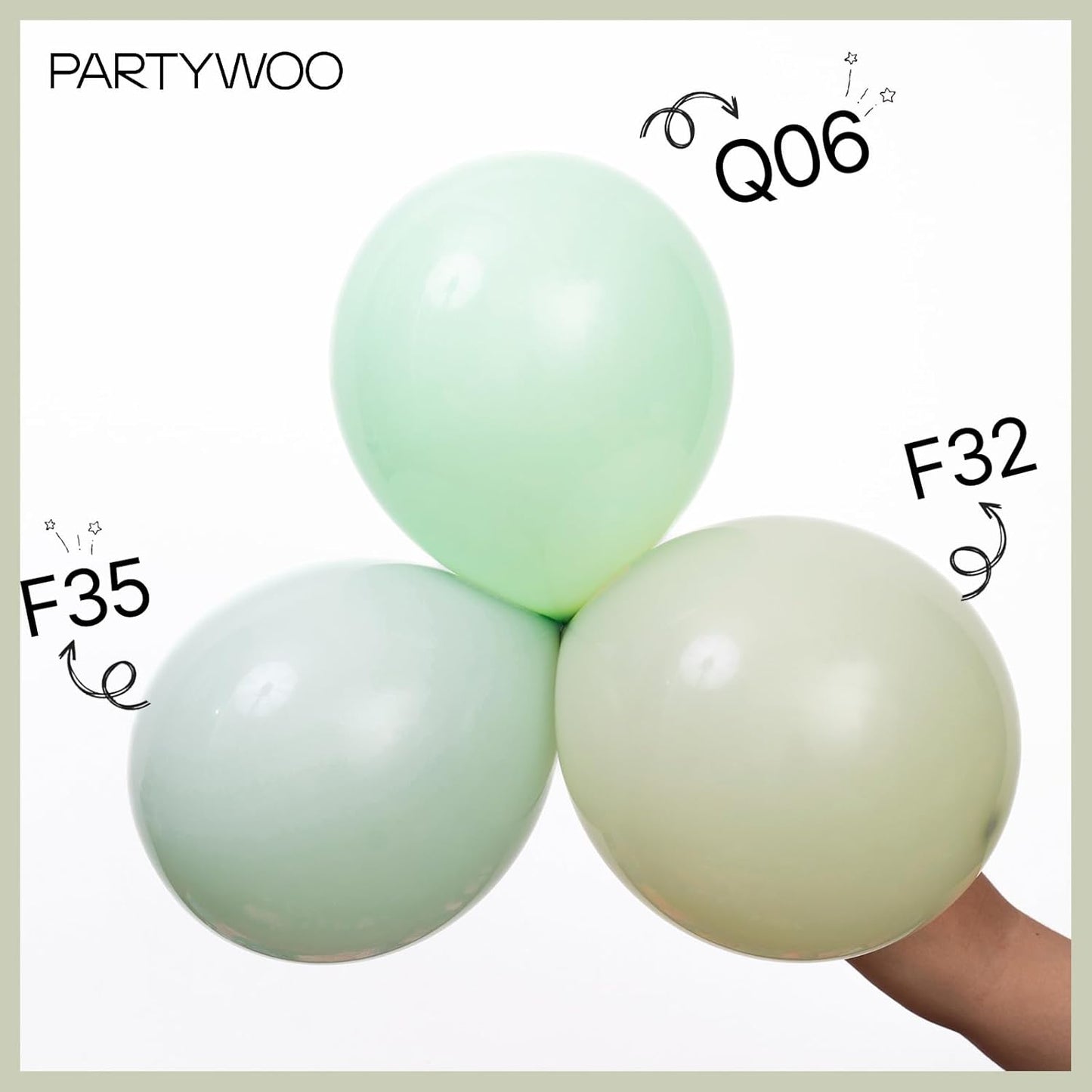 PartyWoo Pastel Green Balloons - 50 Pcs Mini 5-Inch Latex Balloons for Birthday & Baby Shower Decor