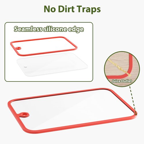 Freshmage Glass Cutting Boards - 2-Piece Non-Slip Chopping Board Set with Hanging Hole | Dishwasher-Safe Clear Design for Kitchen Meal Prep & Serving