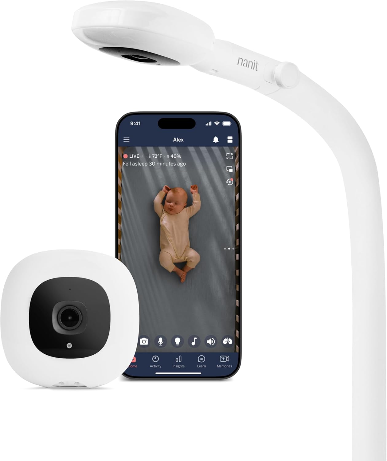 Nanit Pro Smart Baby Monitor - 1080p Wi-Fi Video Camera with 2-Way Audio & Night Vision | Remote Baby Monitoring