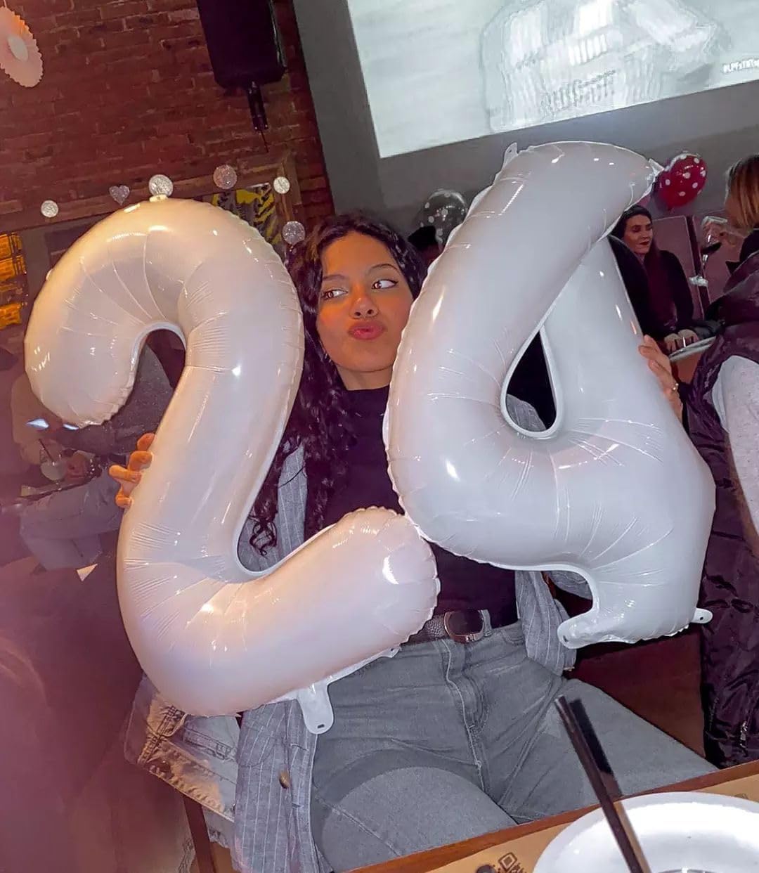 Translucent Number 4 Balloon by [Brand Name] - 40 Inch White Party Decoration for Celebrations
