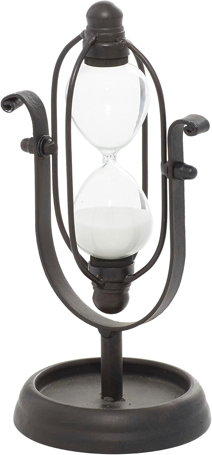 Traditional Black Metal Timer - 4x4x8 Inch Decorative Home Accent
