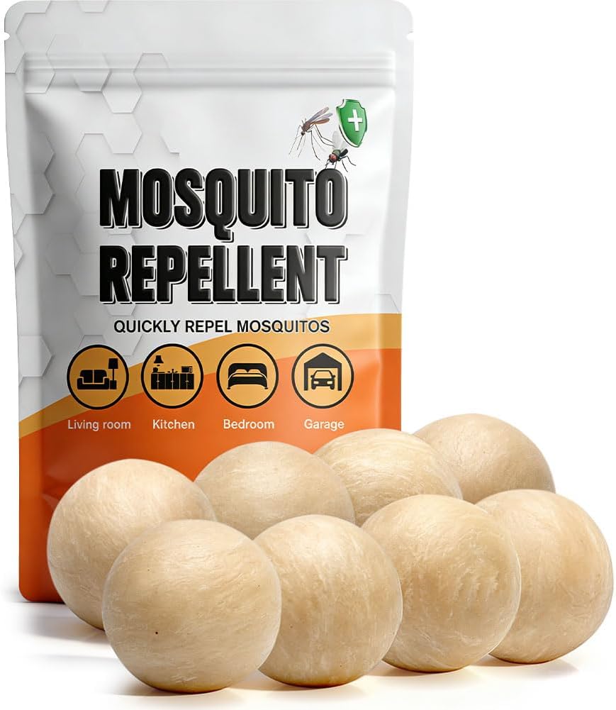 SCFKAOF Mosquito Repellent Balls - Effective Outdoor & Indoor Deterrent | 120 Sq. Ft Coverage, 60 Days Protection - 8 Packs