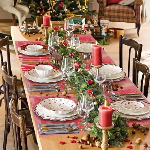 Aofmee Christmas Placemats Set of 6, Washable Place Mats for Kitchen
