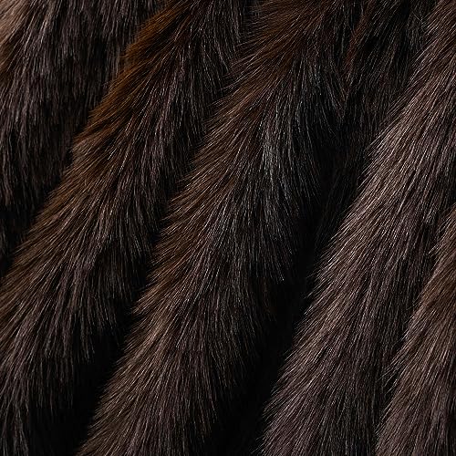 BATTILO HOME Faux Fur Throw Blanket, Luxury Fluffy Brown Blankets,