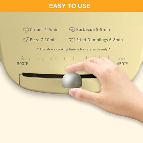 Bear 11.8'' Electric Smokeless Indoor Grill - 1500W Adjustable Temp Quesadilla Maker for All Meals
