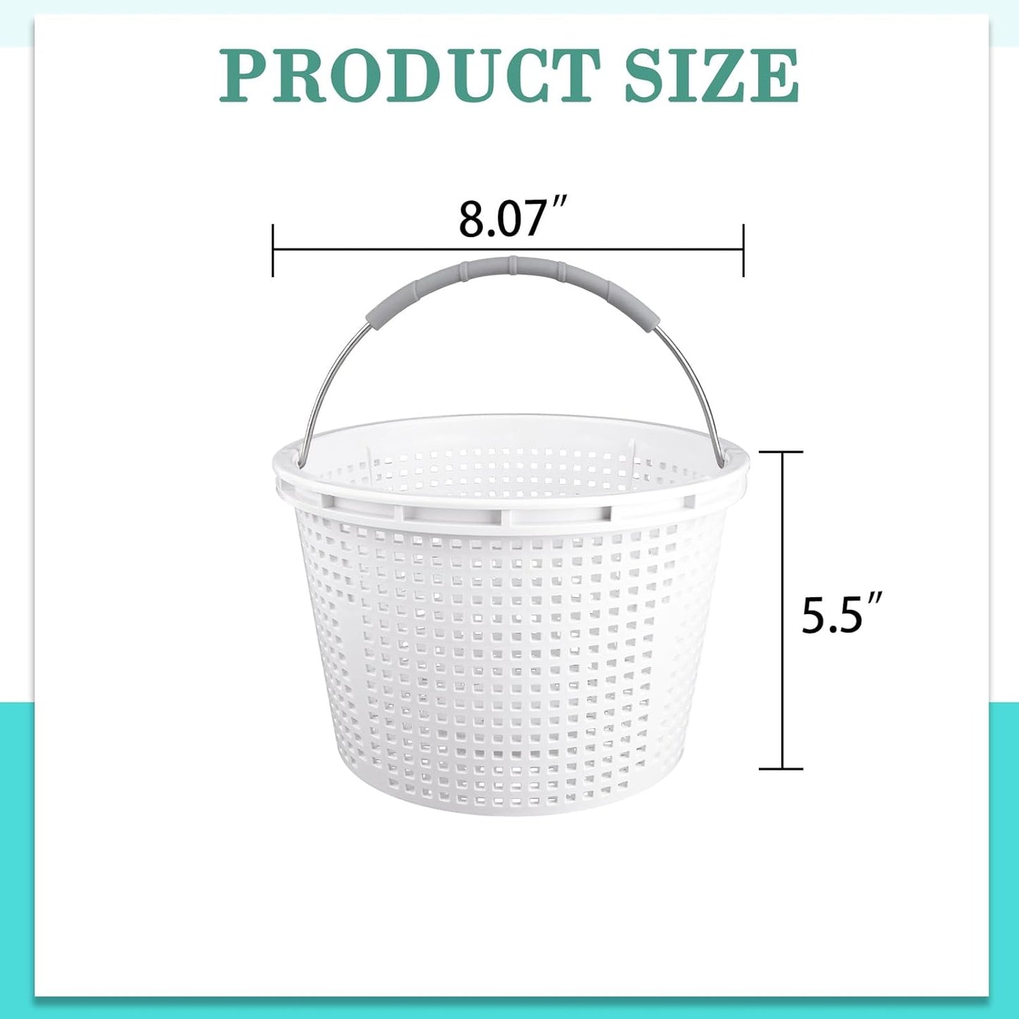 Pentair 8" Pool Skimmer Basket - Durable Design with Brass Weight & Rubber Grip | Compatible with U-3 & Hayward SP1070