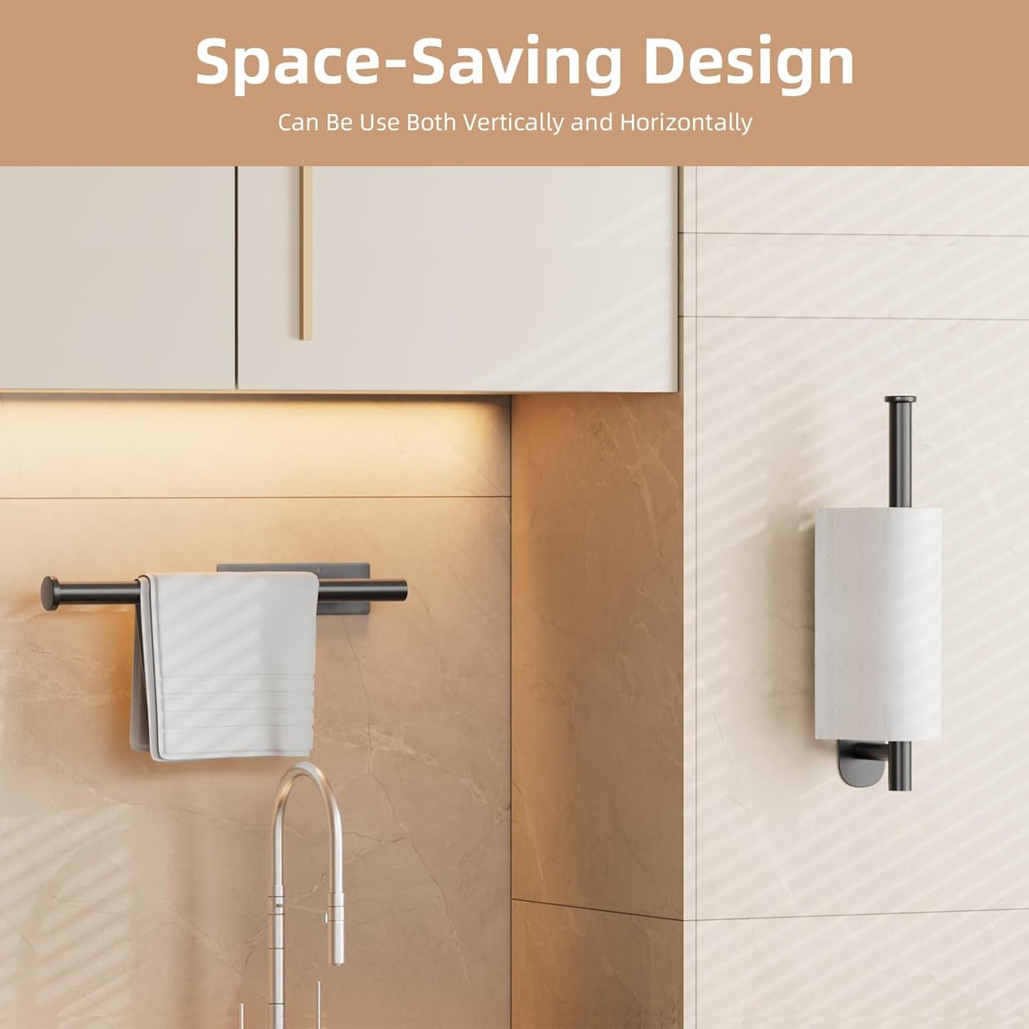 Stainless Steel Paper Towel Holder by [Brand Name] - Premium Under Cabinet Design | Versatile for Kitchen, Bathroom, and Pantry