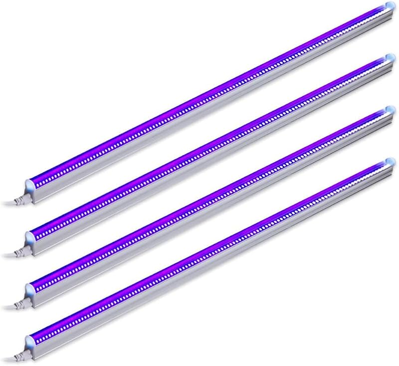Barrina UV Blacklight LED Light Bar 22W 4FT T5 4-Pack for Halloween & Parties
