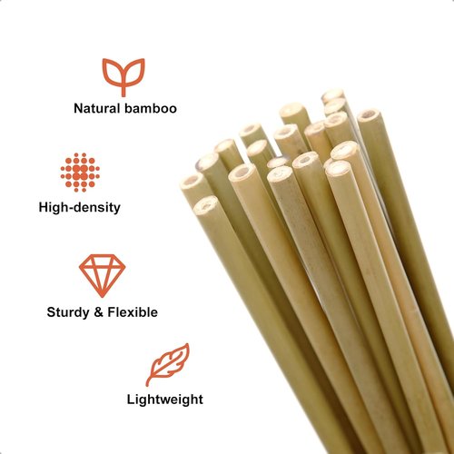 COLOtime Bamboo Stakes - 4FT Garden Support Poles for Climbing Plants | 25 Pack for Tomatoes & Beans