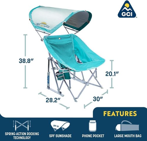 GCI Outdoor Rocking Chair - Waterside Pod with Sunshade Canopy | Comfortable Outdoor Seating
