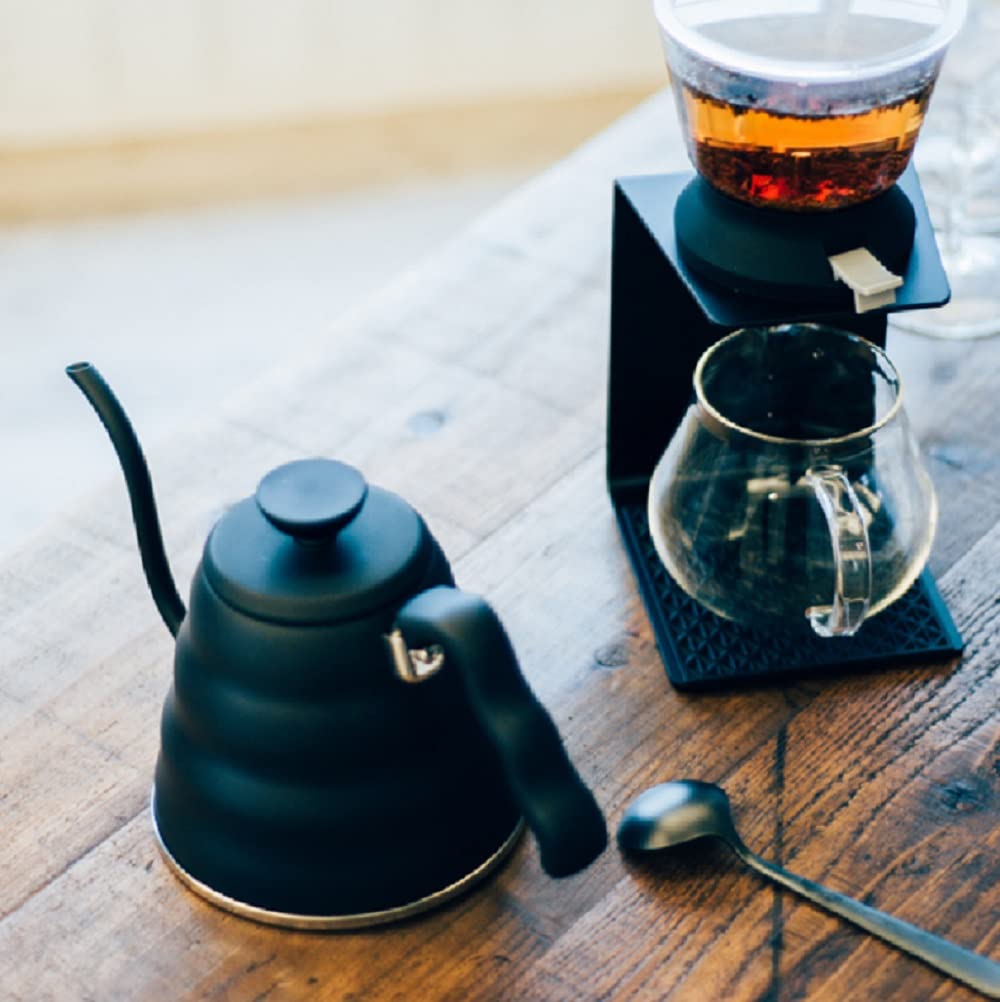 Hario V60 "Buono" Drip Kettle Stovetop Gooseneck Coffee Kettle 1.2L, Stainless Steel, Black