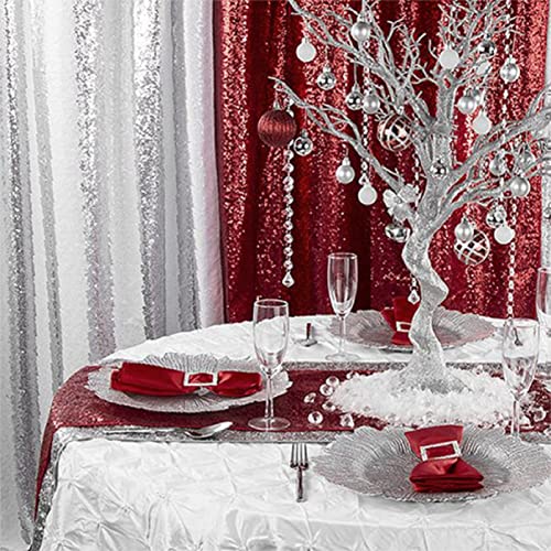 JYFLZQ Burgundy Sequin Table Runner 12" x 72" Pack of 10