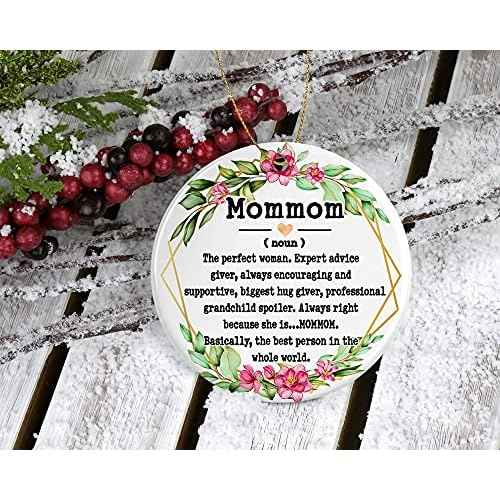 Mommom Christmas Ornament - Mother's Day Gift - Definition Keepsake - Printed on Both Sides