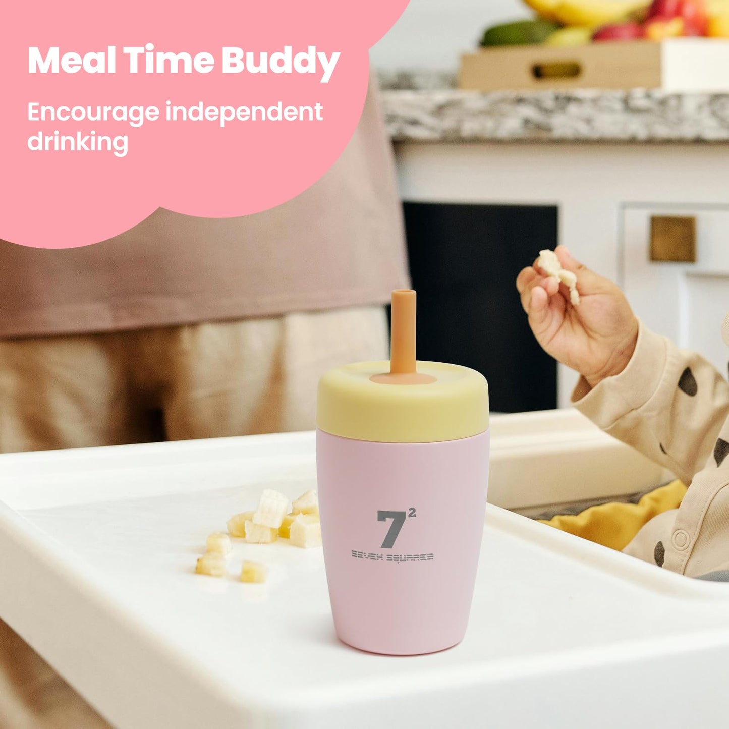 SEVEN SQUARED 72 12oz Kids Tumbler Spill Resistant with Lid and Silicone Straw, Insulated Kids Cups Stainless Steel Water Bottle, Dishwasher Safe BPA-FREE