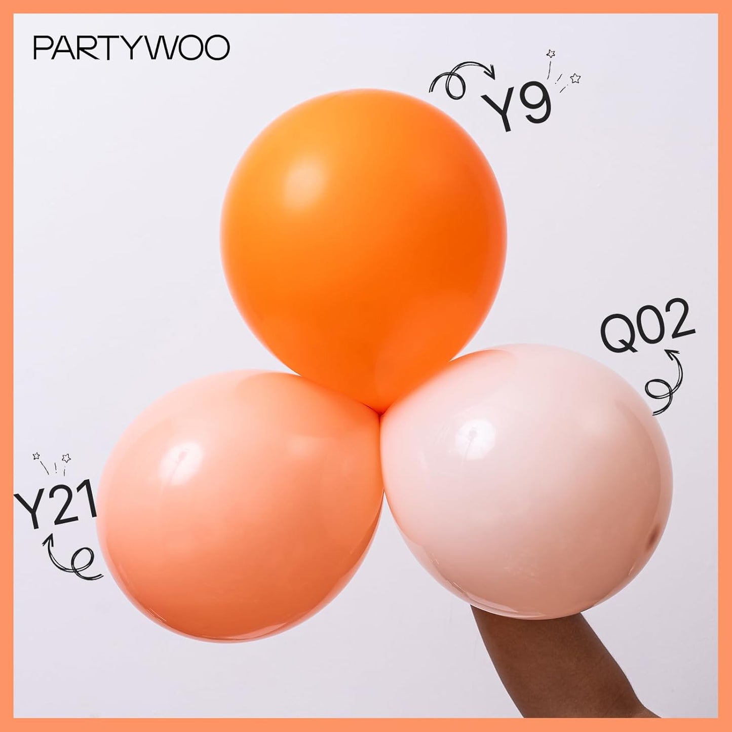 PartyWoo Peach Balloons - 50pcs 12 Inch Light Orange Latex Helium Balloons for Celebrations