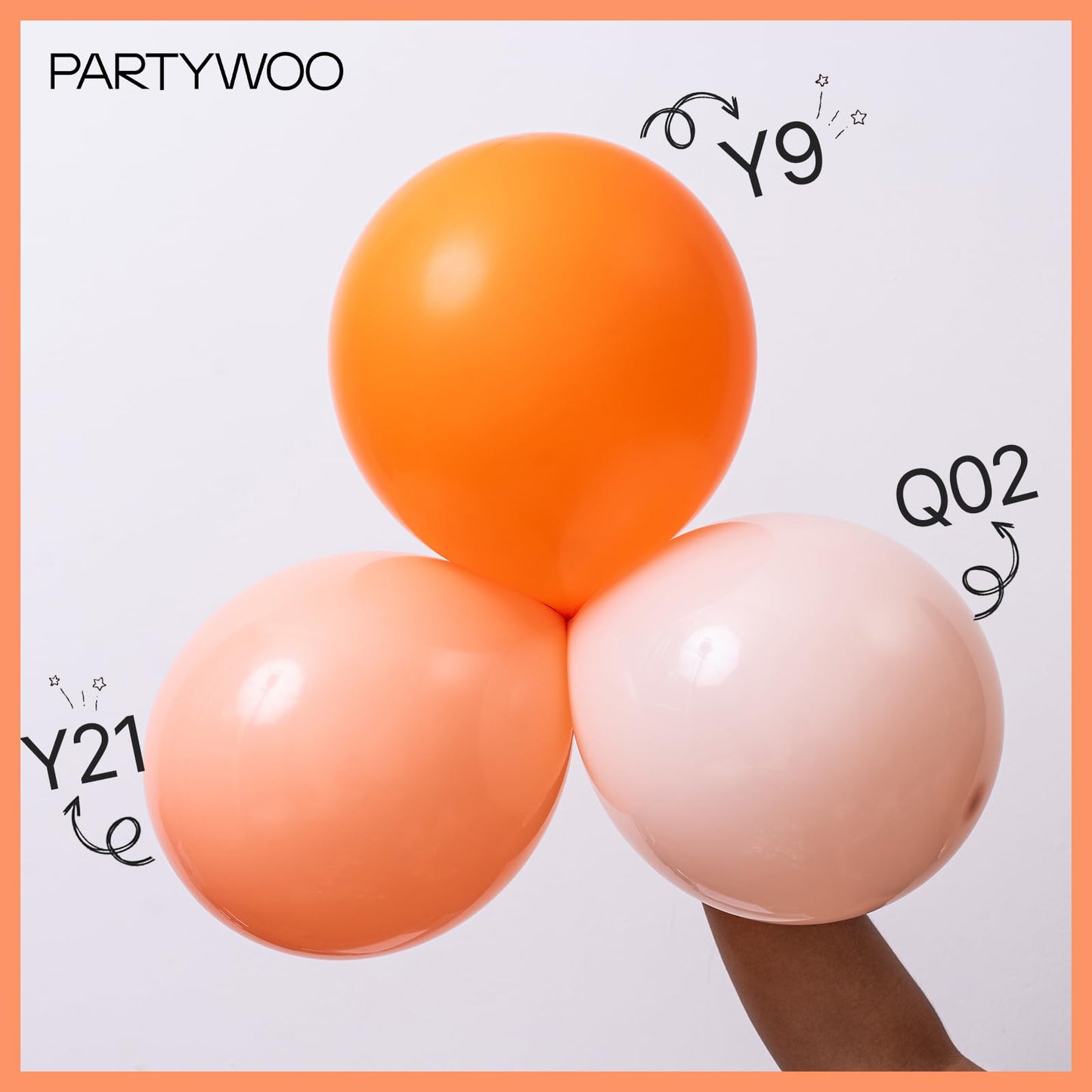 PartyWoo Peach Balloons 140pcs Different Sizes of 18 12 10 5 Inch Light Orange Blush Pink Latex Balloon Arch Kit for Wedding Bridal Shower Baby Shower Birthday Party Decorations Orange-Y21