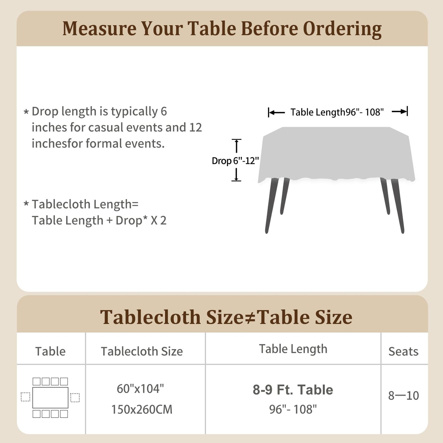 Laolitou Table Cloth (Fits 8 Foot Table) Rectangle Linen Waterproof Textured White Tablecloth, Washable Wrinkle Free Spill Proof Fabric Tablecloths for Dining Table Farmhouse, 60x120 Inch