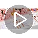 GATHER 50 Guest Rose Gold Disposable Plates & Party Set - White & Rose Gold