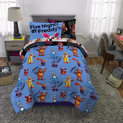 Franco Kids FNAF Twin Comforter Bedding Set - Super Soft, 5 Piece