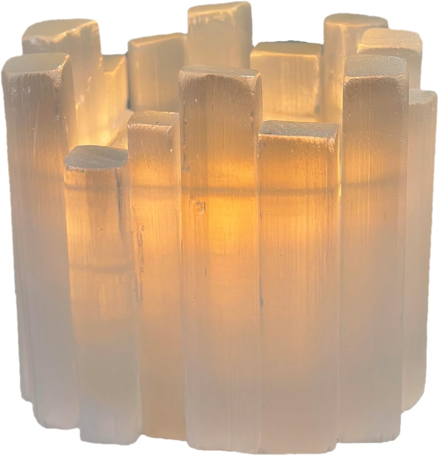 Selenite Tea Light Holder - Natural Crystal Candle Holder for Home Decor, Meditation & Reiki | Square Irregular Cup