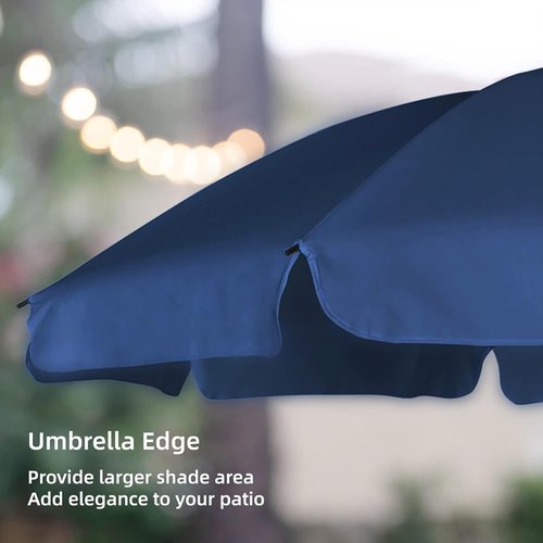AMMSUN Patio Umbrella - 6.5 Ft Outdoor Table Umbrella with Tilt Steel Pole & UPF50+ Protection | Navy Blue