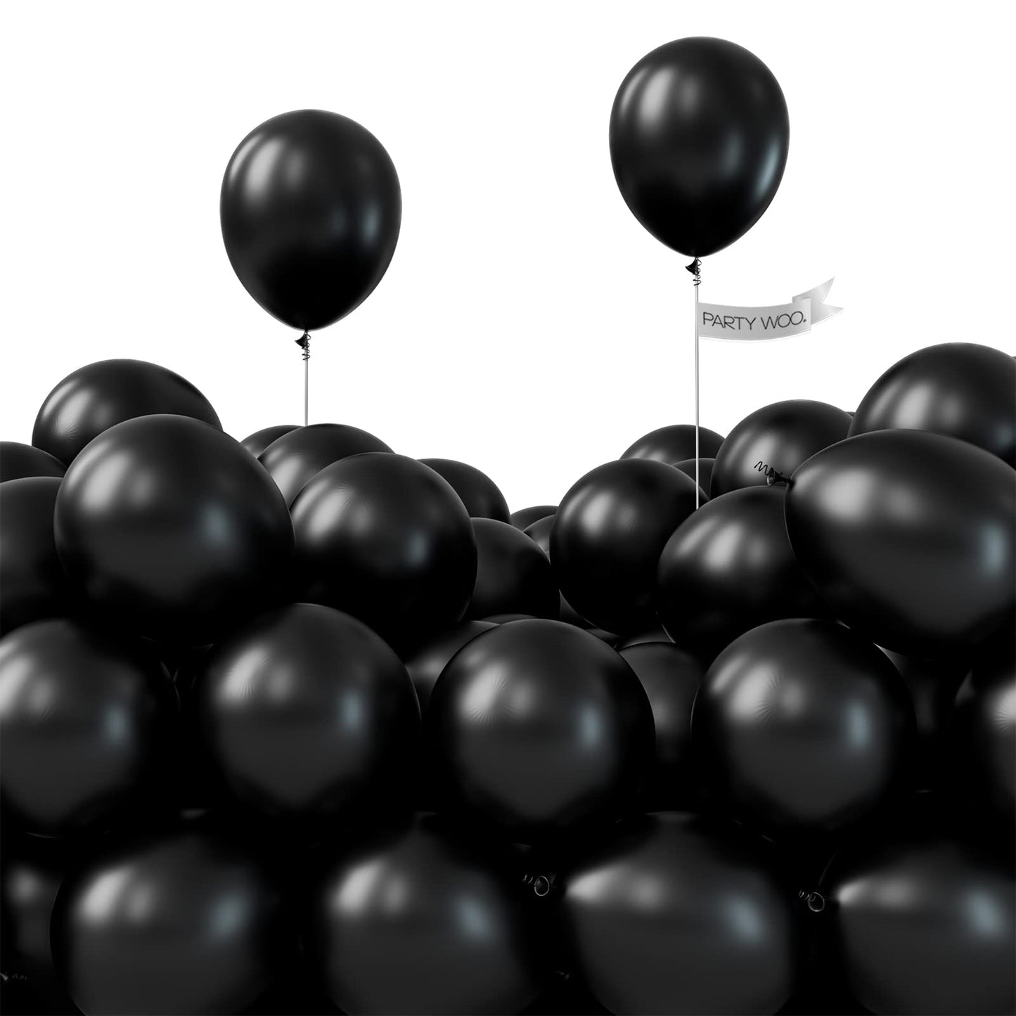 PartyWoo Black Balloons 100pcs 5 Inch Black Matte Latex Helium Balloons for Birthday Wedding Anniversary Graduation Bachelorette Engagement Bridal Shower Retirement Party Decorations Black-Y18