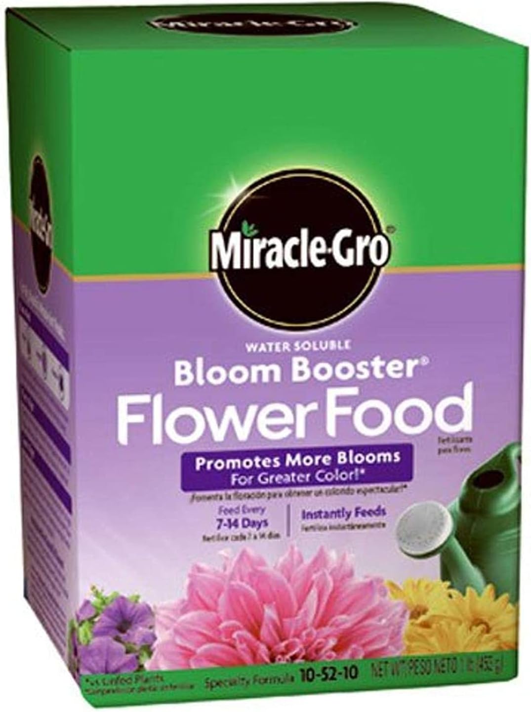 Miracle-Gro Water Soluble Bloom Booster Flower Food - 1 Pound, 10-52-10 Formula