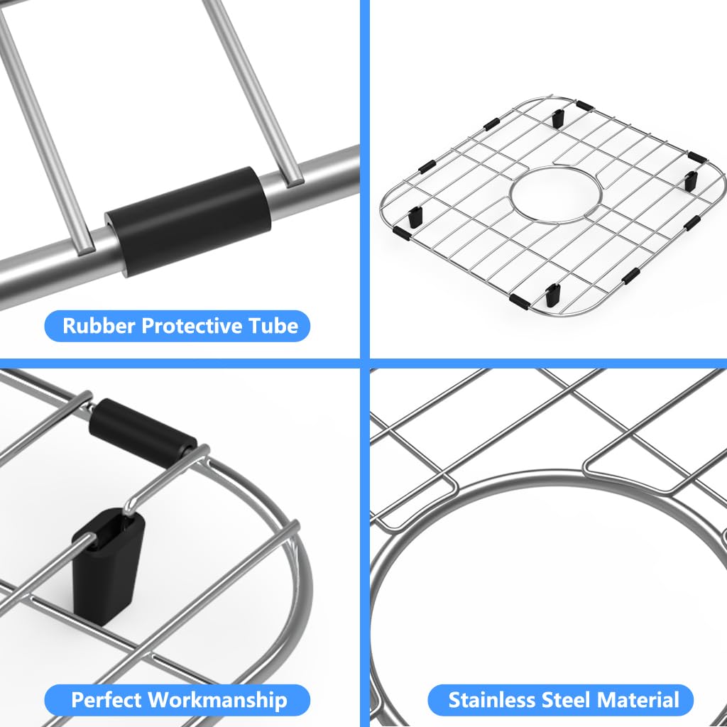 JIUBAR Sink Protectors for Kitchen Sink 12" 13" 16" 18" 19" 24" 26" 28" 29" 30" Silicone Sink mat| Silicone Kitchen Sink Mat for Bottom of Farmhouse(13.58"x 11.6"Black)