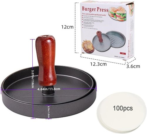 **Skiennix Hamburger Press - 100% Free Patty Papers | Dishwasher Safe & BPA Free Kitchen Gadget**
