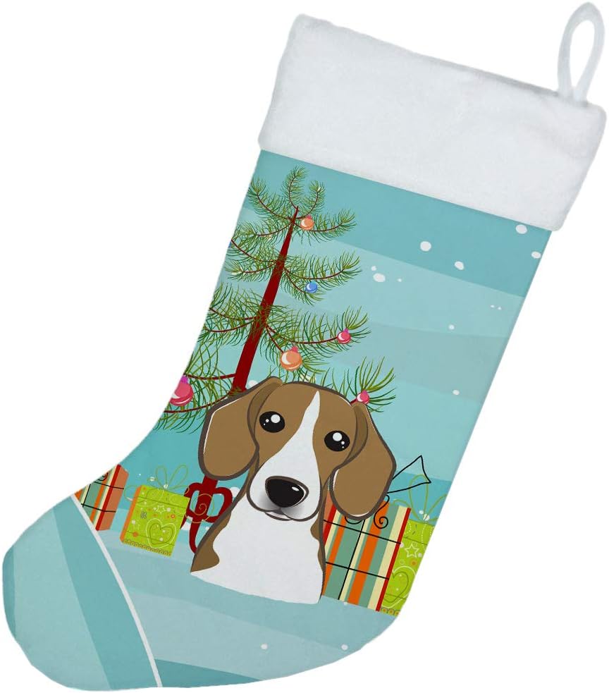 Shih Tzu Christmas Stocking - Chocolate Brown Dog Holiday Decor for Fireplace