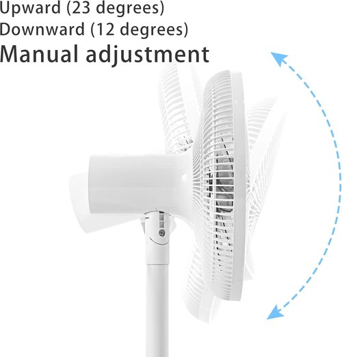 **7 Blades Oscillating Pedestal Floor Fan - 14.5-Inch Adjustable Height with Remote Control & Timer**