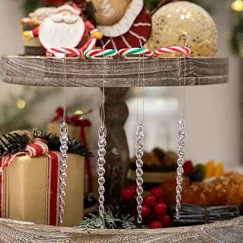 30pcs Icicle Ornaments Clear Plastic Icicle Christmas Ornaments Acrylic Clear icicles for Christmas Tree Decoration (30pcs Icicles Ornament)