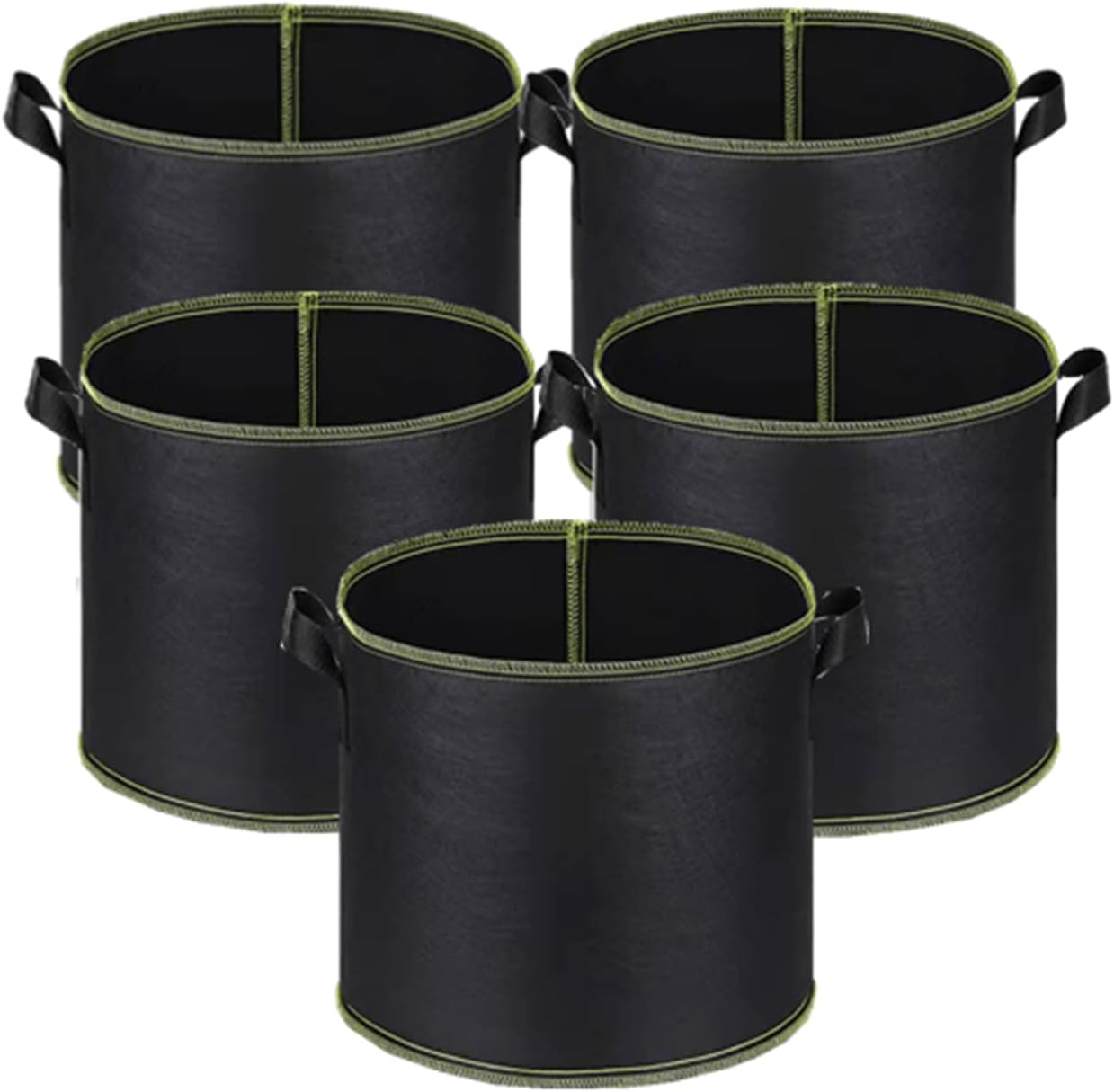 Niurui 10 Gallon Grow Bags - Heavy Duty 300G Nonwoven Fabric Pots with Handles | 5-Pack Set